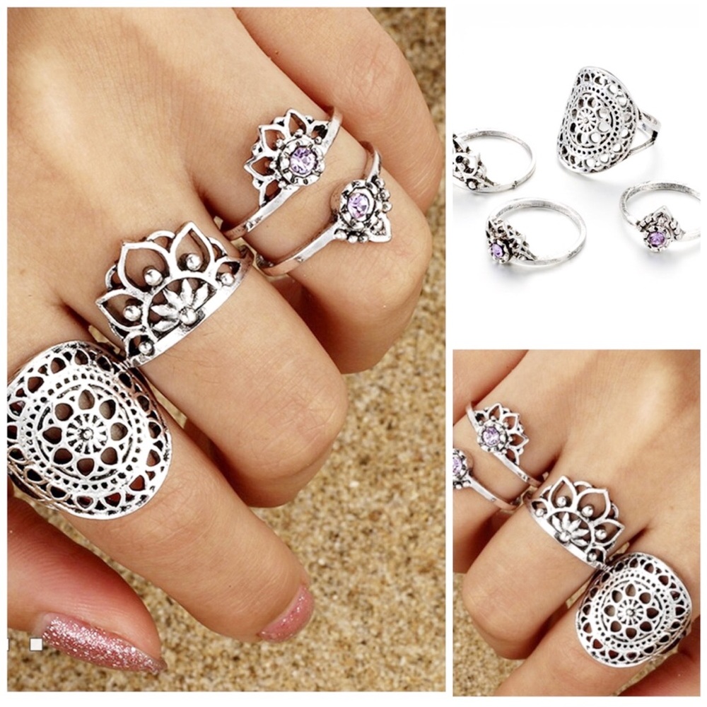 ‼️2 for $15‼️ Boho 4 Pc. Ring Set•